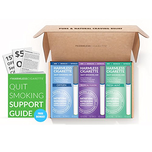 El paquete de 3 productos para dejar de fumar para satisfacer y reducir los rastrillos incluye guía gratuita y un audiómetro de hipnosis perfecto para usar con parches de nicotina