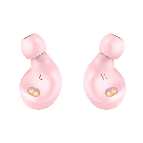 Elecder D10 True Auriculares inalámbricos Bluetooth 5.0 Auriculares inalámbricos con micrófono, Auriculares Deportivos con Estuche de Carga para Entrenamiento, Correr, Soporte Smartphones (Rosado)