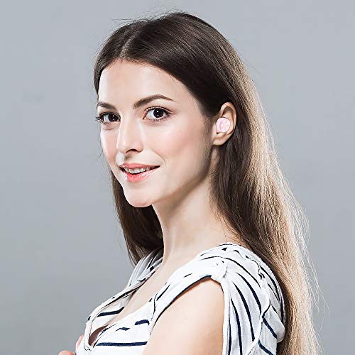 Elecder D15 Auriculares Inalámbricos Bluetooth 5.0 Noise Cancelling CV8.0 Auriculares en la Oreja, Pantalla Digital LED Estuche de Carga Auriculares Deportivos con Graves Profundos(Pink)