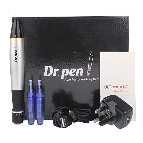 Electric Auto Ultima A1 Dr.Pen Derma Pen Stamp Skin Micro Needle Roller con 2pcs 12Pin Cartuchos para Skin Facial Tratamiento antienvejecimiento para el acné