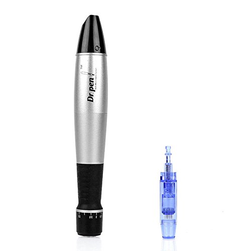 Electric Auto Ultima A1 Dr.Pen Derma Pen Stamp Skin Micro Needle Roller con 2pcs 12Pin Cartuchos para Skin Facial Tratamiento antienvejecimiento para el acné