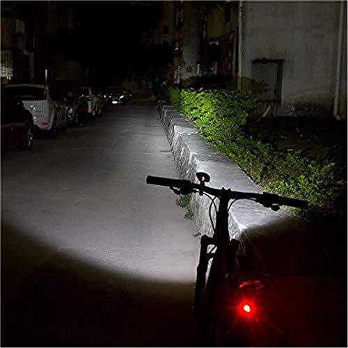 Electrical Shopping Luz Delantera De Bicicleta + Luz Trasera,Destacar Luz De Advertencia Luces Traseras De Joya,Juego De Faros De Carga USB,2400 Lúmenes Y 4 Patrones De Luces De Bicicleta,Impermeable