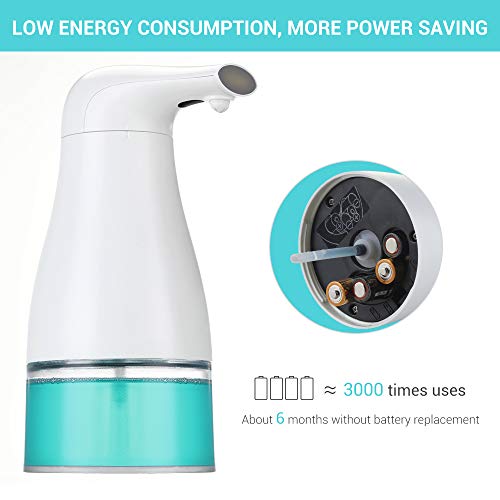 Elegear Dispensador Jabon Automático con Sensor, Dispensador de Jabon Espuma con Interruptor Ajustable sin Contactopara Baño Cocina Hogar, Blanco (250ML)