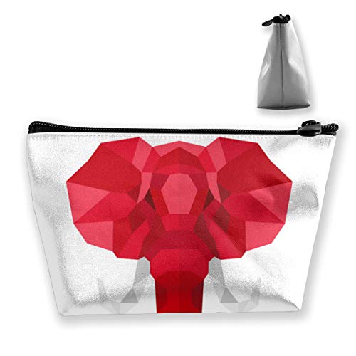 Elephant Head Logo Geometric Lowpoly Travel Makeup Bag Estuche portátil de Maquillaje para Mujeres Estuche cosmético Organizador de Almacenamiento