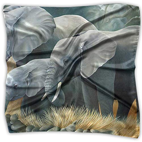 Elephant Women's Elegant Square Handkerchief Polyester Neck Head Scarf