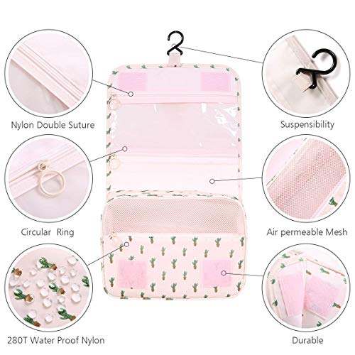 ElifeAcc Travel Toiletry Bag Plegable Cactus Portátil de 7 Litros