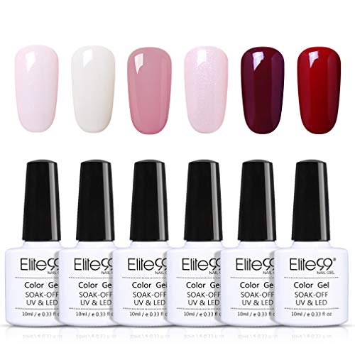 Elite99 Esmaltes Semipermanentes de Uñas en Gel UV LED, 6pcs Kit de Esmaltes de Uñas 10ml 021