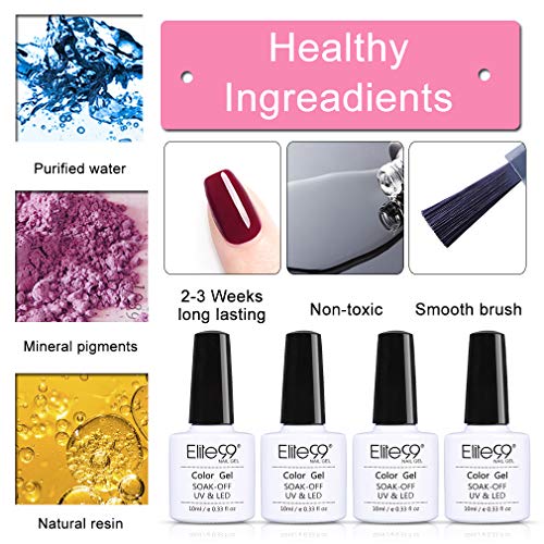 Elite99 Esmaltes Semipermanentes de Uñas en Gel UV LED, 6pcs Kit de Esmaltes de Uñas 10ml 021