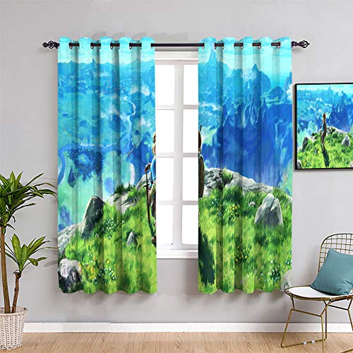 Elliot Dorothy - Cortinas aisladas con diseño de The Legend of Zelda Breath of the Wild Epona para niños, 55 x 45 cm