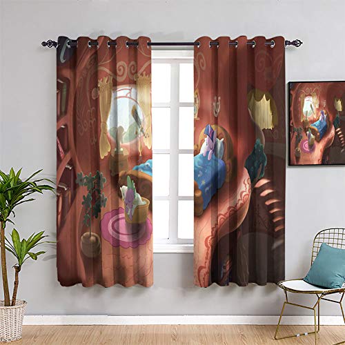 Elliot Dorothy - Cortinas aislantes para sala de estar (63 x 72 cm), diseño de My Little Pony