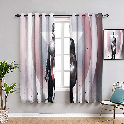 Elliot Dorothy - Cortinas opacas (42 x 63 cm), diseño de capitán america héroe