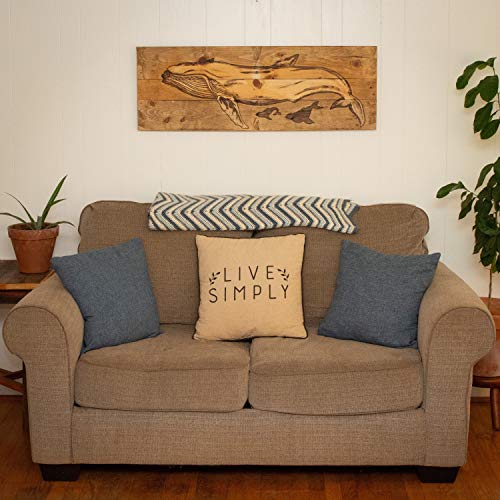 Em2342oe Gran Ballena Arte en Paleta Reclaimada Madera Rústica Playa Casa Decoración Coastal Pared Arte