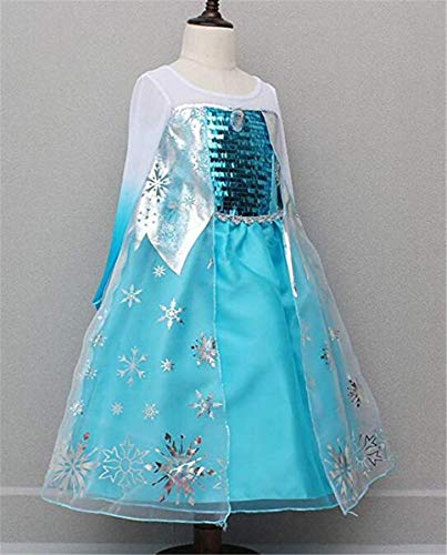 Emin Princess Dress Vestido Lentejuelas de Manga Larga Niñas Niños Disfraz y Accesorios Tiara Guantes Cosplay Vestido de Noche Disfraces Cumpleaños Navidad Halloween Carnaval Fiesta