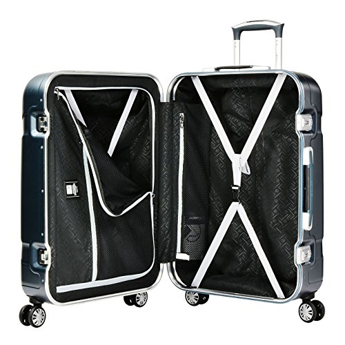 Eminent Gold Juego de Maletas X-Dream Maletas Viaje 4 Dobles Ruedas 360° Policarbonato & Marco de Aluminio Mango telescópico Ajustable Doble Cierre TSA Plateado