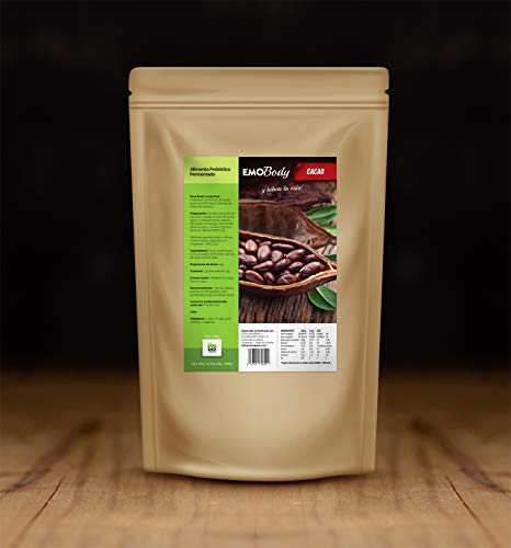 EMO Body - Cacao Puro Ecológico en Polvo con Fermentos Naturales - 500 g - 100% Natural - Alimento Prebiótico Fermentado - Bajo en Grasa - Apto para Veganos