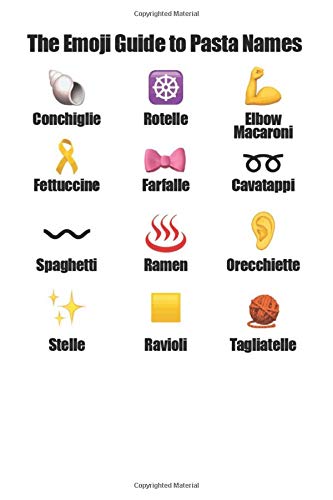 Emoji Guide to Pasta Names Funny Meme 120 Page Notebook Lined Journal for Lovers of Pasta and Italian Foods