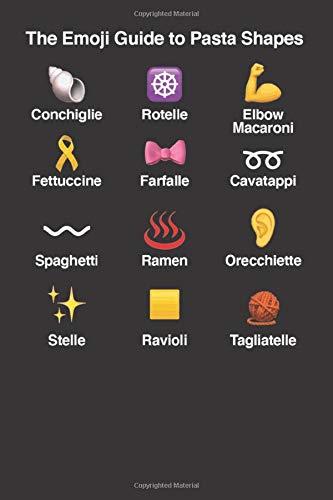 Emoji Guide to Pasta Shapes 120 Page Notebook Lined Journal Funny