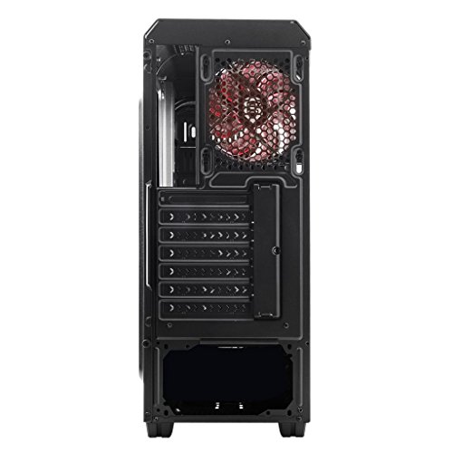 EMPIRE GAMING - Caja PC para Juegos Warfare Negra LED Rojo: USB 3.0, 3 Ventiladores LED 120 mm, Pared Lateral Ahumado Transparente - ATX/mATX/mITX