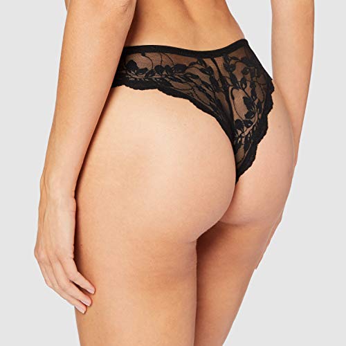 Emporio Armani Underwear Brazilian Brief Ropa Interior, Nero Stampa Fiori - Black Print Flowers, M para Mujer