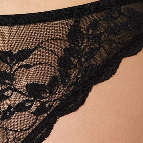 Emporio Armani Underwear Brazilian Brief Ropa Interior, Nero Stampa Fiori - Black Print Flowers, M para Mujer