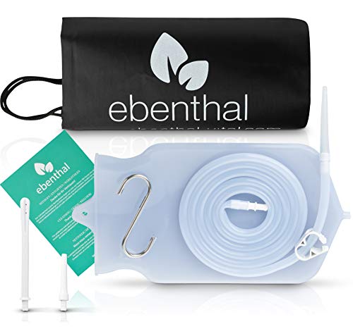 Enemas anales Premium EBENTHAL VITAL® • 2l para limpieza de colon con bolsa práctica e instrucciones • Enema anal • Juego de alimentación para el ayuno