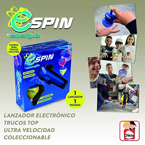 Energía - E-Spin Peonza con lanzador electropower, Color Surtido, A partir de 4 años (89084)