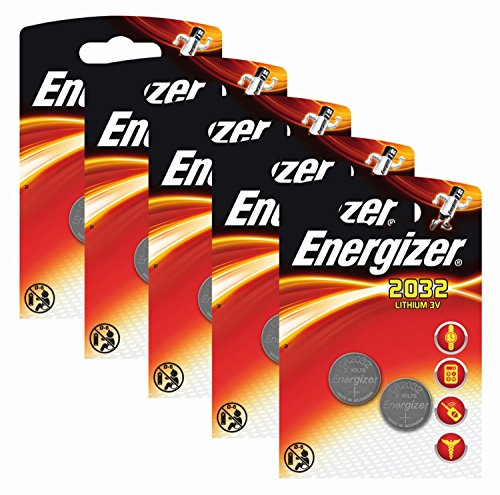 Energizer – Pilas de Litio CR 2032 (3 V, 5 Paquetes x 2 Unidades)