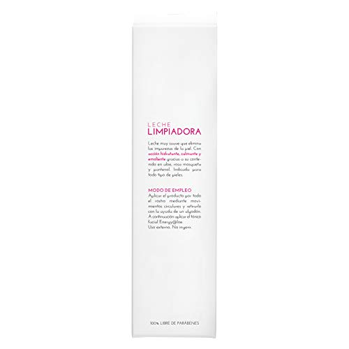 ENERGY@LOE LECHE LIMPIADORA | Acción Hidratante, Calmante y Emoliente | Limpia y elimina impurezas | Rosa Mosqueta y Pantenol | 125ml