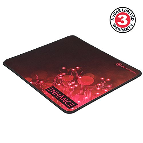 ENHANCE Alfombrilla Gaming XL Grande Superficie de Baja fricción para Buen Deslizamiento de ratón Costuras en los Bordes y Base de Goma Antideslizante Gamers Profesionales Rojo