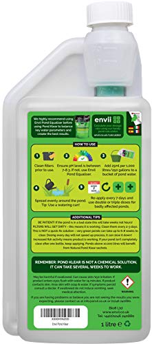 Envii Pond Klear - Tratamiento para Agua Verde Mejora la claridad del Agua Incluso a 4°C - Trata hasta 20.000 litros