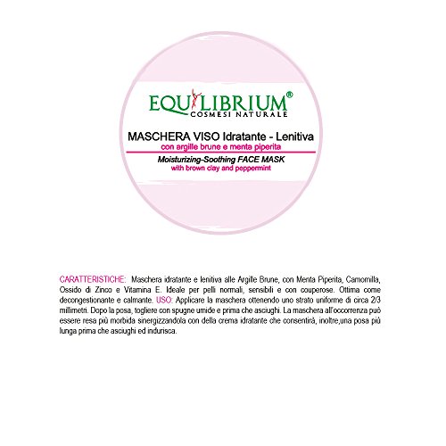 Equilibrium - Cosmesi naturale hydrating-soothing Face Mask 100 ml con marrón arcilla y menta