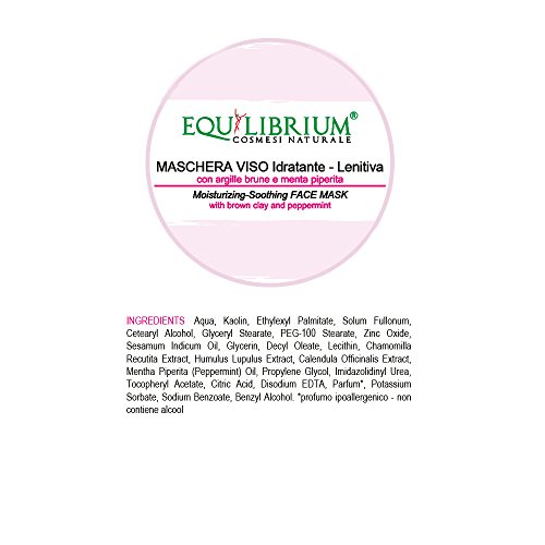 Equilibrium - Cosmesi naturale hydrating-soothing Face Mask 100 ml con marrón arcilla y menta