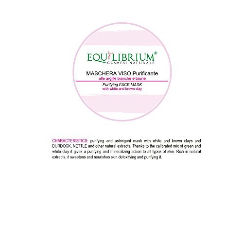Equilibrium - Cosmesi naturale máscara de purificación 100 ml con color blanco y marrón arcilla