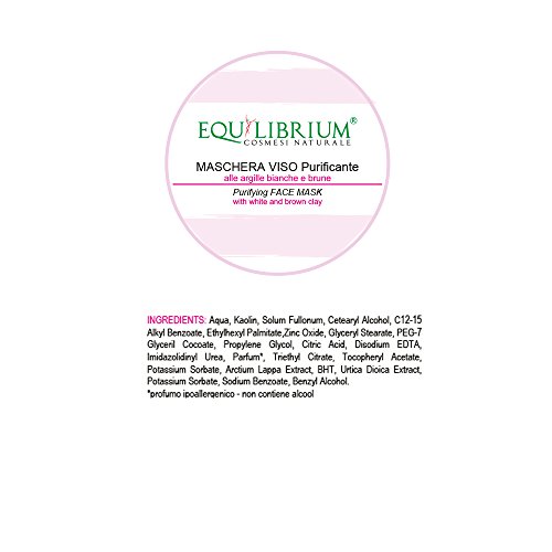 Equilibrium - Cosmesi naturale máscara de purificación 100 ml con color blanco y marrón arcilla