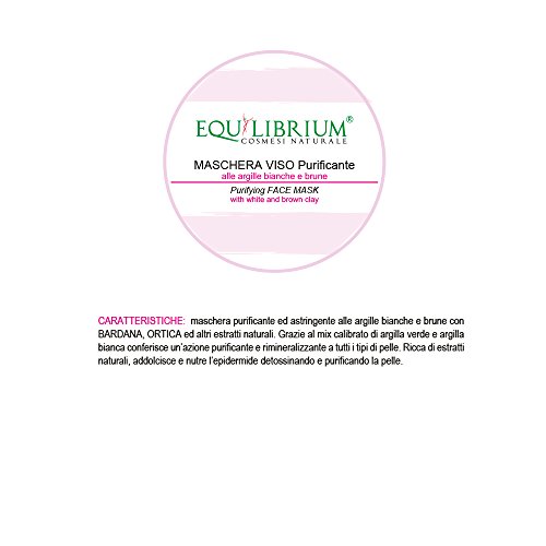 Equilibrium - Cosmesi naturale máscara de purificación 100 ml con color blanco y marrón arcilla