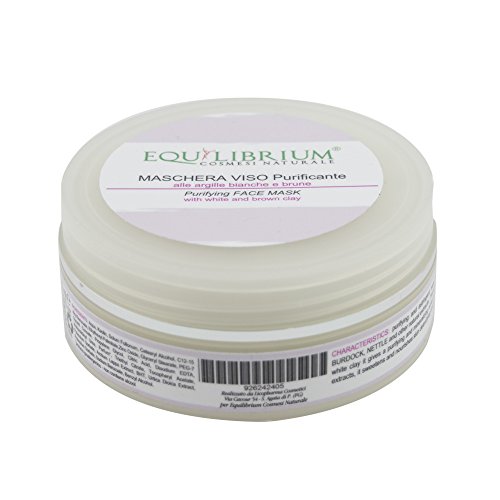 Equilibrium - Cosmesi naturale máscara de purificación 100 ml con color blanco y marrón arcilla
