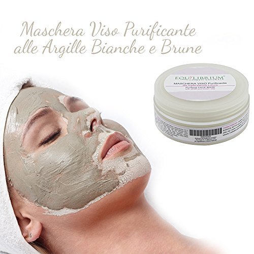 Equilibrium - Cosmesi naturale máscara de purificación 100 ml con color blanco y marrón arcilla