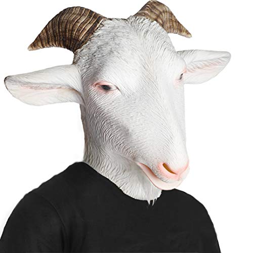EraSpooky Máscara de Cabeza de Cabra Adulta Fiesta de Disfraces de Halloween Hombres Mujeres Cosplay Carnaval