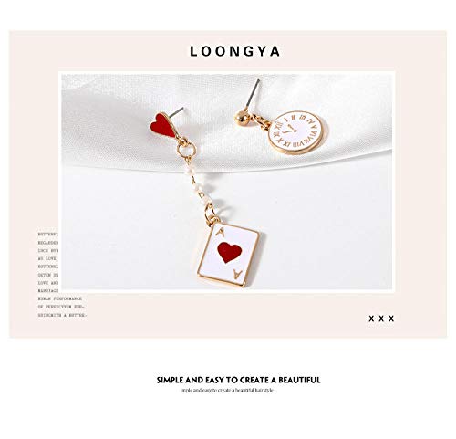 Erin Earring Pendientes Bohemios Asimétricos Chica Coreana Alice Fantasy Clock Poker Pendientes Lindos Joyería De Moda