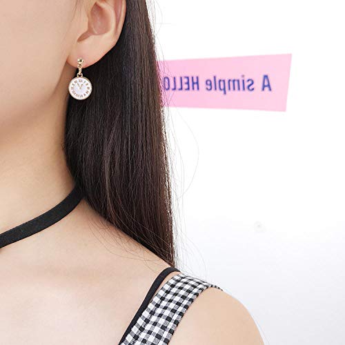 Erin Earring Pendientes Bohemios Asimétricos Chica Coreana Alice Fantasy Clock Poker Pendientes Lindos Joyería De Moda