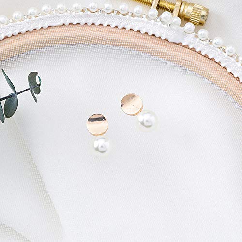 Erin Earring Simples Perlas De Simulación De Temperamento Coreano Diseño De Arcos Metálicos Lindos Pendientes Femeninos