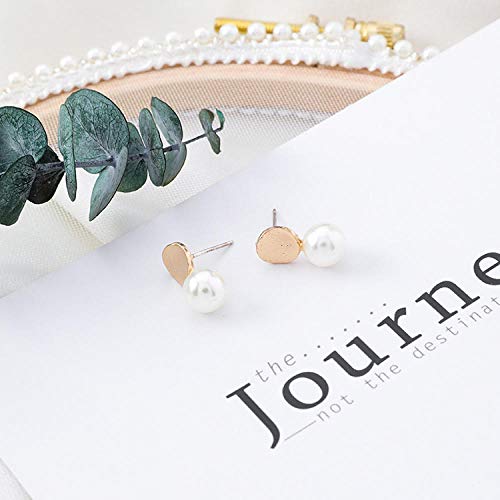 Erin Earring Simples Perlas De Simulación De Temperamento Coreano Diseño De Arcos Metálicos Lindos Pendientes Femeninos