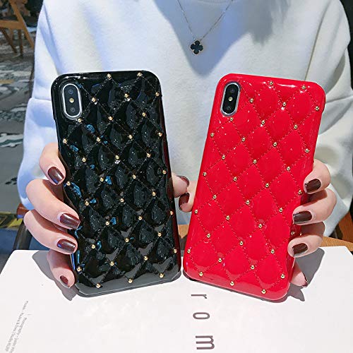 ESACLM Funda iPhone 11, iPhone 11 Pro Funda Leather Antigolpes Small Fragrant Wind Anti Arañazos Funda para iPhone 11 Pro MAX/X/XS/XR/XS MAX,Negro,iPhone X/XS