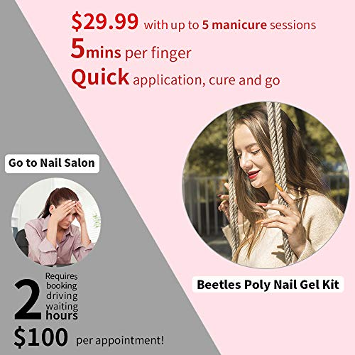 Escarabajos Poly Gel Kit para Uñas Constructor Gel para Extensión Rápida de Uñas Kit de Inicio y Técnico Profesional de Uñas Kit Todo en Uno de Manicura Francesa para Mejorar las Uñas