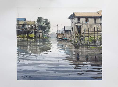 ESCODA Set 3 Pinceles Acuarela - N.12,14,14 Redondo Punta Mop Paletina Pelo Sintético Set Pablo Rubén Serie Último Perla Profesional Bellas Artes Brochas Fabricado a Mano en España.