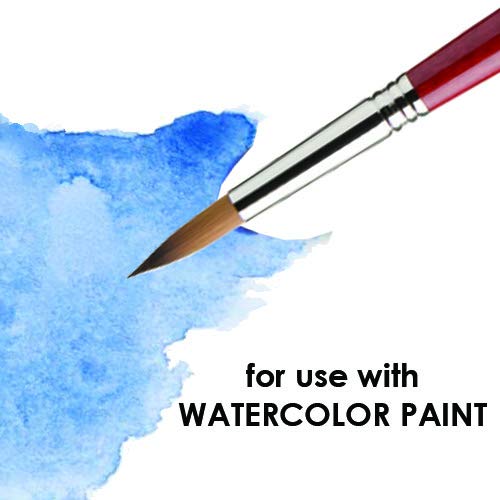 ESCODA Set 3 Pinceles Acuarela - N.8,10,12 Redondo Punta Pelo Sintético Profesional Brochas Set 1 Alvaro Castagent Serie Prado Fabricado a Mano en España