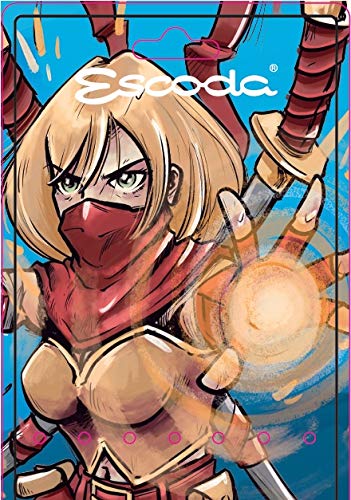 ESCODA Set 6 Pinceles Ilustración - Comic Manga Acuarela N.0,2,4,6,6,8 Redondo Punta Plano Viaje Sintético Series Versàtil Prado Barroco Último Perla Profesional Brochas Fabricado a Mano en España.