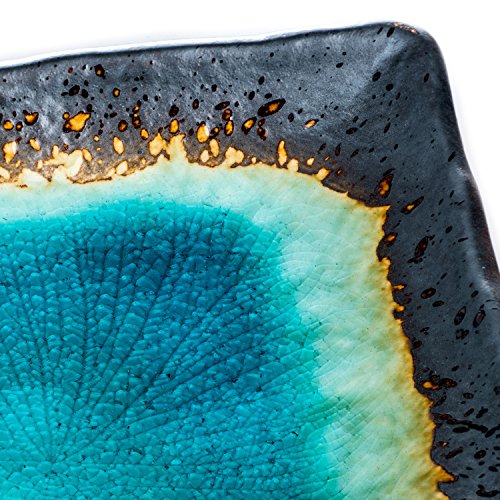 Esmaltado craquelado, forma rectangular.