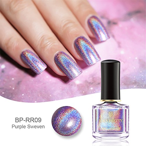 Esmalte de uñas de Born Pretty con purpurina y efecto holográfico (6 ml)