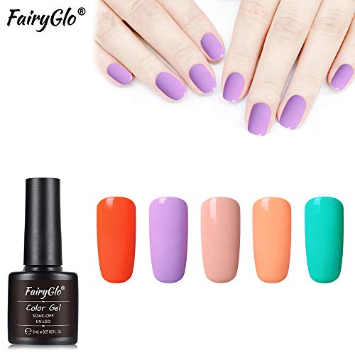 Esmalte de Uñas Semipermanentes Set de Uñas Pintauñas Manicura Semipermanente Uñas de Gel Color Macaron UV LED Soak Off 1pcs 8ml de Fairyglo - 4903